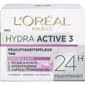 Kem dưỡng da Loreal Hydra Active3 24h cho da khô và nhạy cảm ban ngày